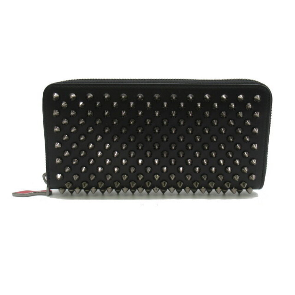 Christian Louboutin Panettone Studded Wallet Calfskin Leather Black